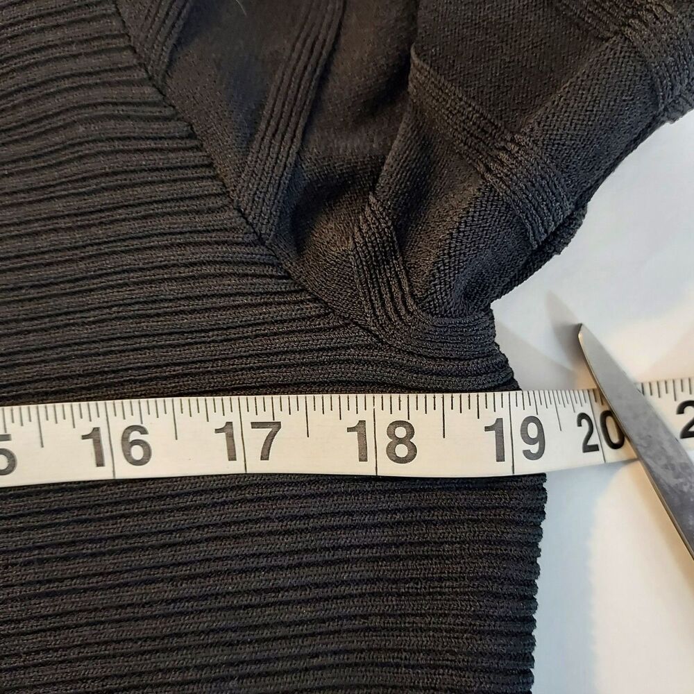 Ivanka Trump Solid Black Ribbed Textured Shirt Top size XL Minimalist Stretch - Picture 11 of 13